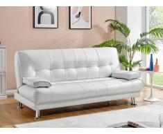 Divano letto clic-clac MAXIME in similpelle - Bianco