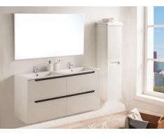 Set SELITA - mobile bagno con doppio lavabo e specchio - Laccato bianco