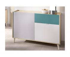 Credenza con 2 ante e 1 cassetto Multicolore - BICA