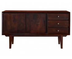 Credenza ALAINA - 2 anta e 3 cassetti - Legno Acacia