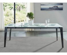Tavolo da pranzo allungabile LOREDANE - Vetro temperato - da 6 a 8 coperti