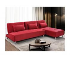 Divano letto angolare adattabile in microfibra - Rosso - MARLI II