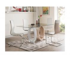 Set tavolo + 4 sedie Quercia e Bianco - AYANE