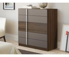 Comò BODIL - 5 cassetti - Marrone e taupe