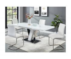 Set Tavolo + 4 sedie Nero e Bianco - WESTON