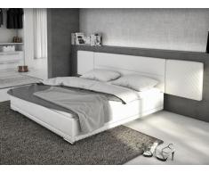 Letto LORIK - 180 x 200 cm - Similpelle bianca