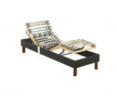 Rete relax con doghe e sospensioni in tessuto grigio antracite di DREAMEA - 80 x 200 cm