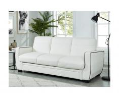Divano letto 3 posti NATY in similpelle - Bianco