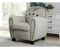 Poltrona club in tessuto Beige - WINSTON