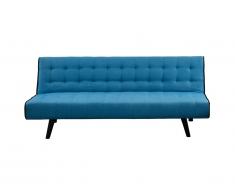 Divano letto 3 posti clic clac in tessuto Blu e profilo nero - BAYOU