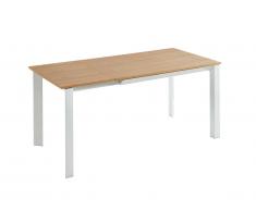 Tavolo da pranzo allungabile da 4 a 6 coperti MDF e Metallo Faggio e Bianco - MELITA