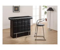 Mobile bar in Similpelle e vetro temperato Nero - CARDY