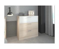 Comò 3 cassetti Rovere e Bianco - IPLIA
