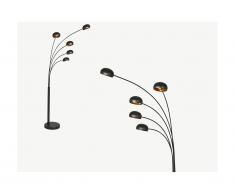 Lampada da terra STELLA - 5 punti luce - H 210 cm - Nera e dorata