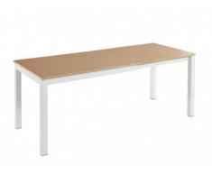 Tavolo da pranzo allungabile da 4 a 6 coperti MDF e Metallo Faggio e Bianco - KANTARA