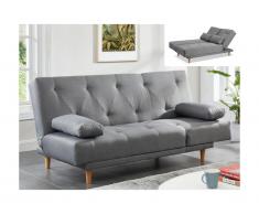 Divano letto clic clac 3 posti in tessuto Grigio - BONZI