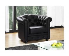 Poltrona CHESTERFIELD in similpelle Nera