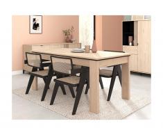 Tavolo da pranzo allungabile da 6 a 8 coperti Rovere e Nero - RISLANE