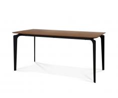 Tavolo da pranzo TAYRON - 8 coperti - MDF e gambe metallo - Colore Noce