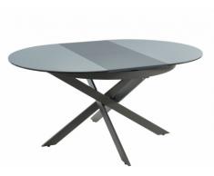 Tavolo da pranzo allungabile in ceramica e metallo Grigio - HIMI