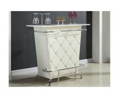 Mobile bar in Similpelle e strass Bianco - CLAY