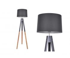 Lampada stile industriale STAVENGER - H.149 cm - Piedi in legno - Antracite