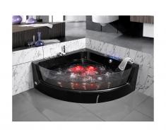 Vasca idromassaggio angolo in vetro ETHRA - 1 posto - 150 x 150 x h75 cm - Nera