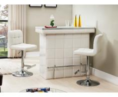 Mobile bar in Similpelle e vetro temperato Bianco - CARDY