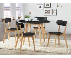 Pacchetto sala da pranzo: Set tavolo + 4 sedie COLETTE - Nero e naturale