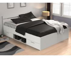 Letto GASPARD con cassetti - 140x190 cm - Bianco
