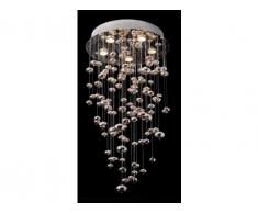Lampadario RAFAELO in metallo cromato e vetro mercurizzato H 90 cm