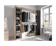 Armadio guardaroba allungabile con tenda L110/180 cm Rovere e Antracite DORIAN