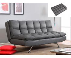 Divano letto clic-clac a 3 posti e microfibra DIDIER - Grigio