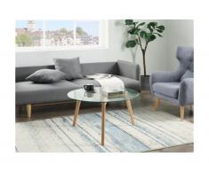 Tavolino in Vetro e Rovere - FRESNO
