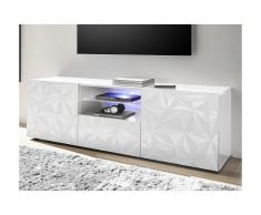 Mobile TV con LED e 2 ante e 1 cassetto Bianco laccato - ERIS