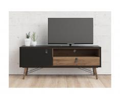 Mobile TV 1 anta e 1 cassetto Colore: Noce e Antracite - FURESO