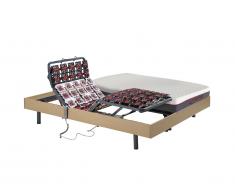 Letto relax elettrico sole sosp. Materasso memory Motori OKIN 2 x 80 x 200 cm Rovere naturale - ATRIDE di DREAMEA