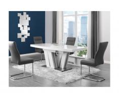 Tavolo da pranzo allungabile da 6 a 8 coperti in MDF laccato Bianco - NOAMI II