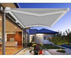 Tenda a cassettone motorizzato a LED ASTROLA - grigio silex - 4 x 3m