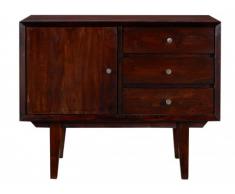Credenza ALAINA - 1 anta e 3 cassetti - Legno Acacia