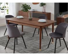 Tavolo da pranzo allungabile TAMARA - da 6 a 8 coperti - MDF - Noce e Antracite