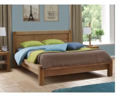 Letto matrimoniale alla francese 140 x 190 cm in Legno di quercia oliato - BROCELIANDE II