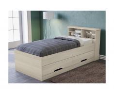Letto singolo con cassetti e scomparti Quercia - 90 x 190 cm - BORIS