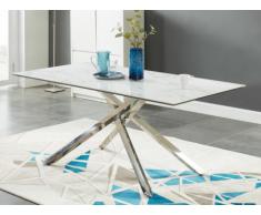 Tavolo da pranzo ELMIRA - 6 coperti - Ceramica e metallo