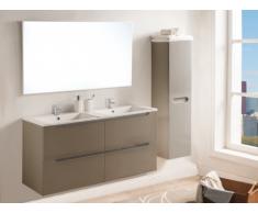 Set SELITA - mobile bagno con doppio lavabo e specchio - Laccato Tortora