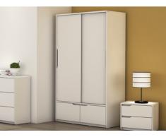 Armadio LUCILE - L.98 cm - 2 ante, 2 cassetti - MDF Bianco