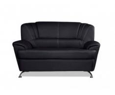 Divano a 2 posti in similpelle FOCUS - Nero