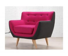 Poltrona in tessuto SERTI - Fucsia con bordino antracite