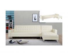 Divano letto angolare e reversibile in similpelle WILLIS - Bianco