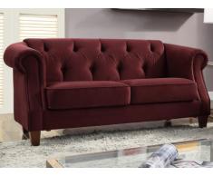 Divano 2 posti in velluto EMILY - Rosso